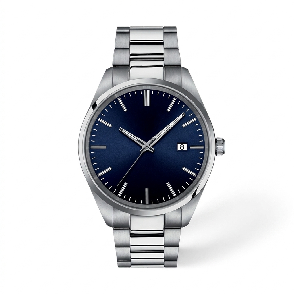 Blue Dial Quartz Watch — T-02