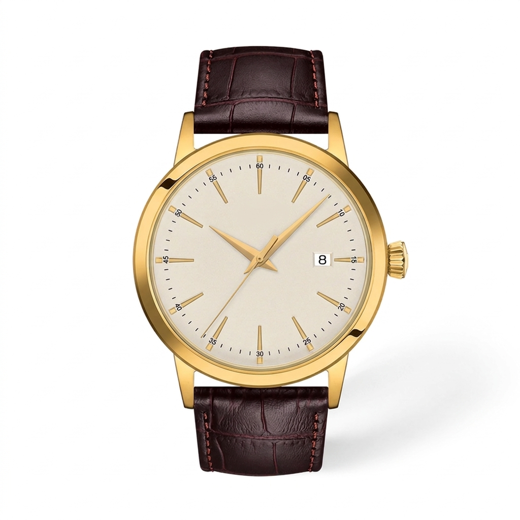 Ivory Dial Quartz Watch — T-03
