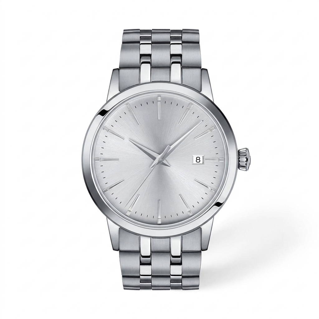 Silver Dial Quartz Watch — T-06