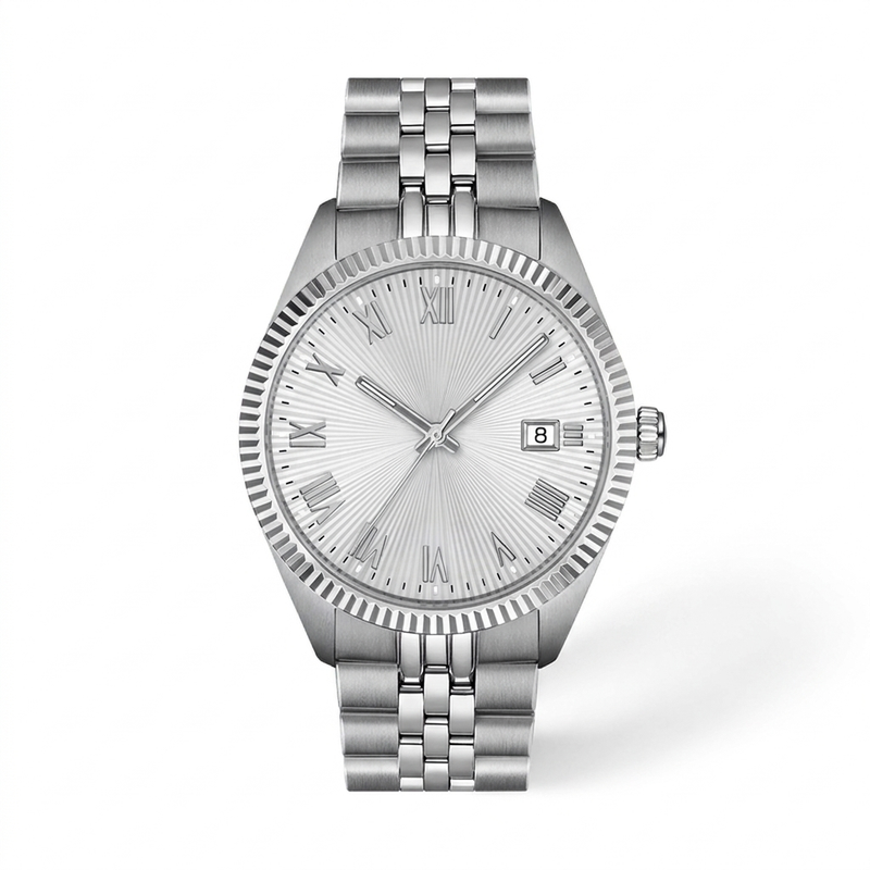 Silver Dial Automatic Watch — T-09