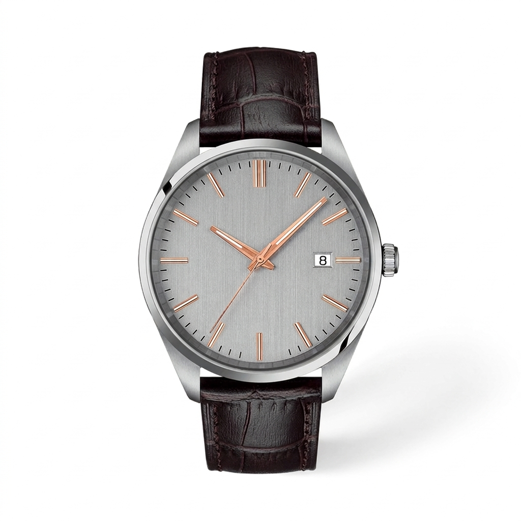 Silver Dial Quartz Watch — T-10