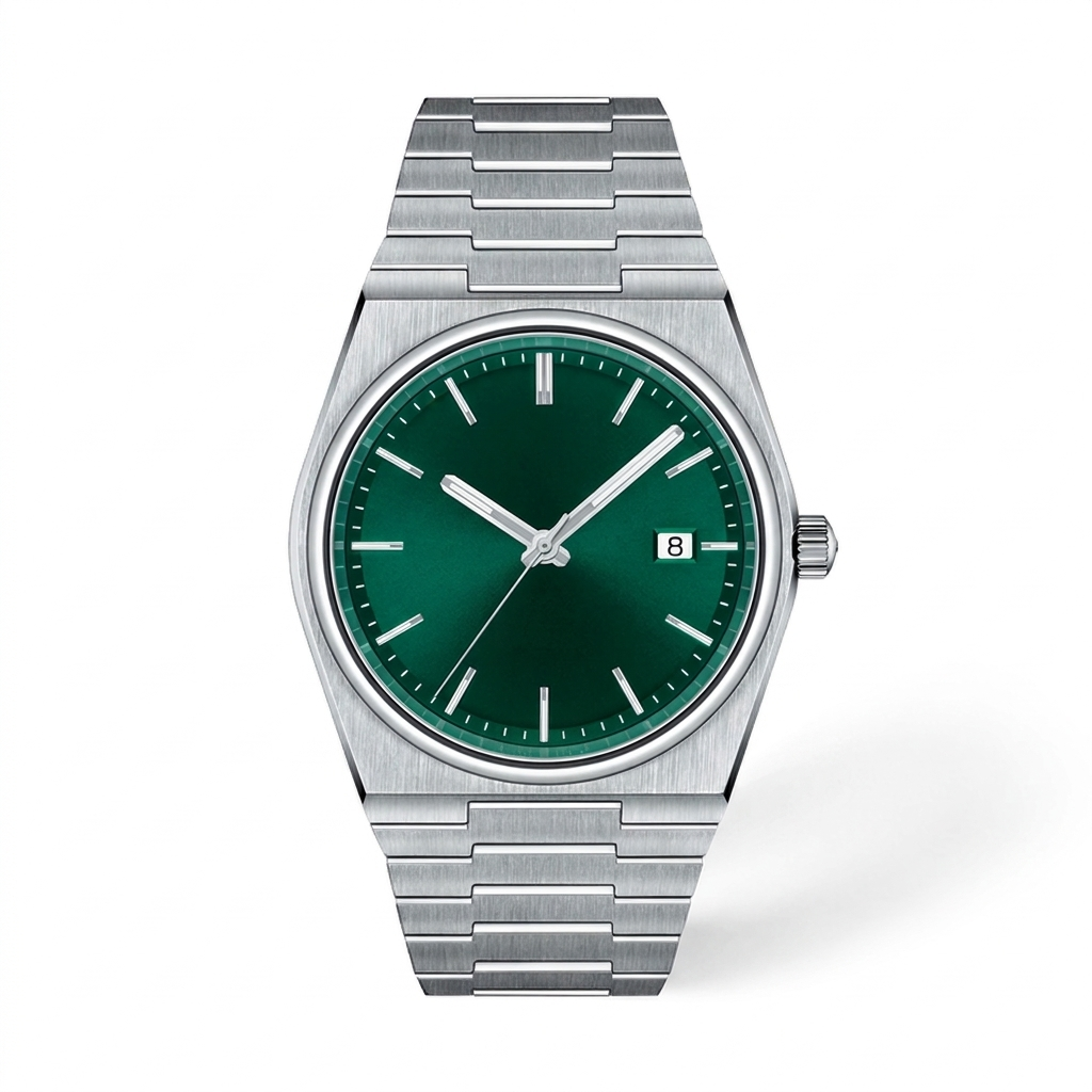 Green Dial Quartz Watch — T-12