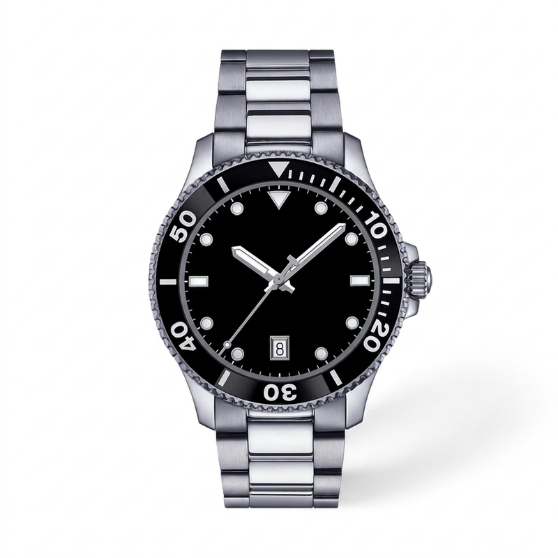 Black Dial Quartz Watch — T-14
